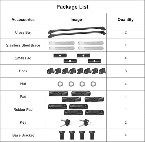 قضبان متقاطعة لرف السقف العالمي، قضبان متقاطعة من الألومنيوم قابلة للقفل مقاس 48 بوصة مع إطار نافذة قابل للتمديد ومفتاح مزدوج، مجموعة قضبان متقاطعة للأمتعة على السطح لشاحنات السيارات ذات السقف العاري، 165 رطلًا بحد أقصى in Kuwait