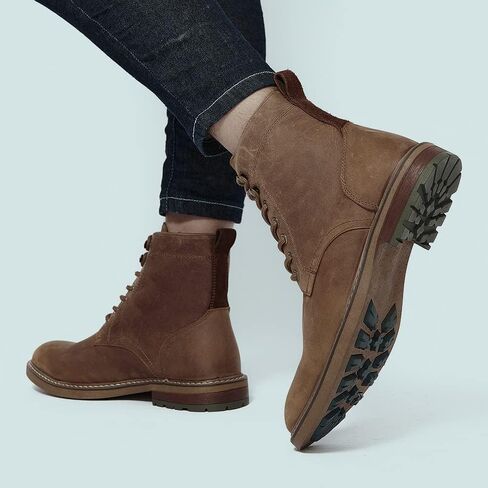 Arkbird Men Lace Up Boot Men's Brown Leather Boots Work Boots For Men Brown Boot Ankle Boots For Men in Kuwait