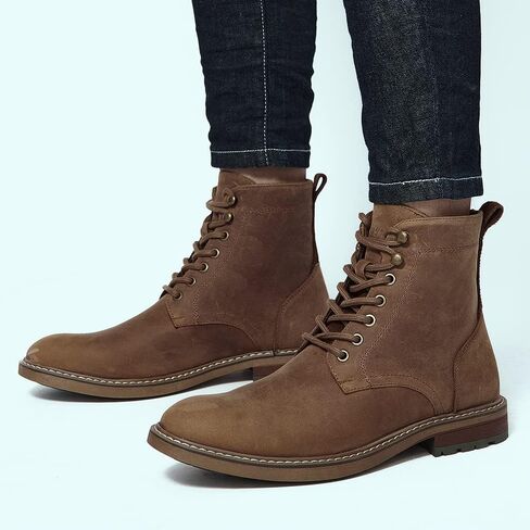 Arkbird Men Lace Up Boot Men's Brown Leather Boots Work Boots For Men Brown Boot Ankle Boots For Men in Kuwait