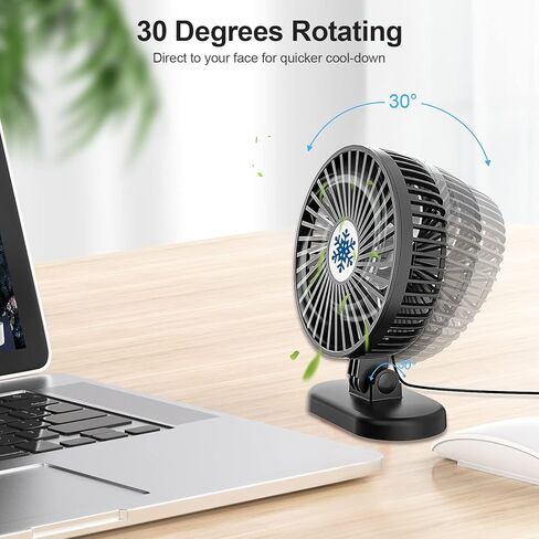 مروحة مكتب CC Store USB، 3 سرعات في زر واحد، صغيرة قوية محمولة وهادئة، قم بتوصيل مروحة الطاقة، مروحة صغيرة قابلة للتعديل لطاولة المكتب المنزلية in Kuwait