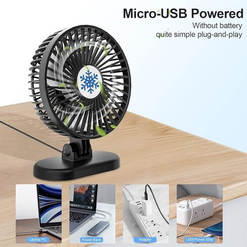 مروحة مكتب CC Store USB، 3 سرعات في زر واحد، صغيرة قوية محمولة وهادئة، قم بتوصيل مروحة الطاقة، مروحة صغيرة قابلة للتعديل لطاولة المكتب المنزلية in Kuwait