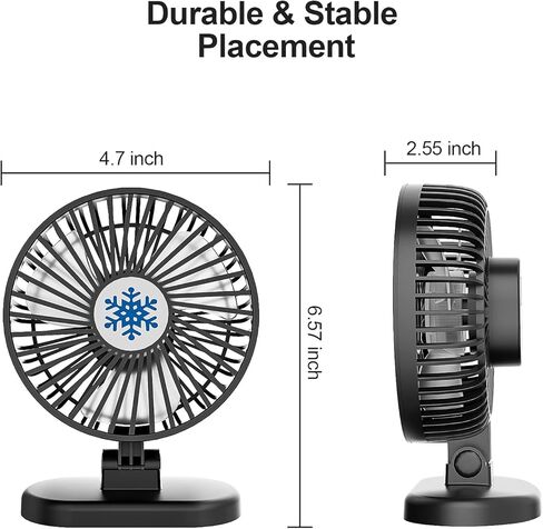 مروحة مكتب CC Store USB، 3 سرعات في زر واحد، صغيرة قوية محمولة وهادئة، قم بتوصيل مروحة الطاقة، مروحة صغيرة قابلة للتعديل لطاولة المكتب المنزلية in Kuwait