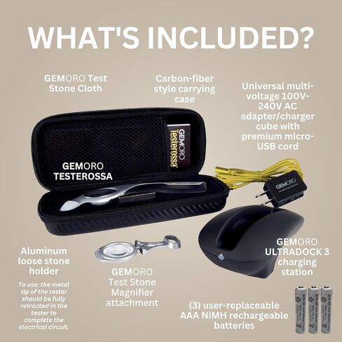 جهاز اختبار الماس GemOro Testerossa | اختبار الماس والمويسانتي والأحجار الكريمة الياقوت الأبيض | أداة دقيقة مع قراءة ودقة احترافية متخصصة in Kuwait