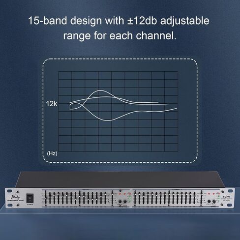 Btuty Audio Equalizer EQ-215 Dual Channel 15-Band Equalizer 1U Rack Mount 2-channel Stereo Graphic Equalizer Stereo Equalizer Graphic Equalizer in Saudi Arabia