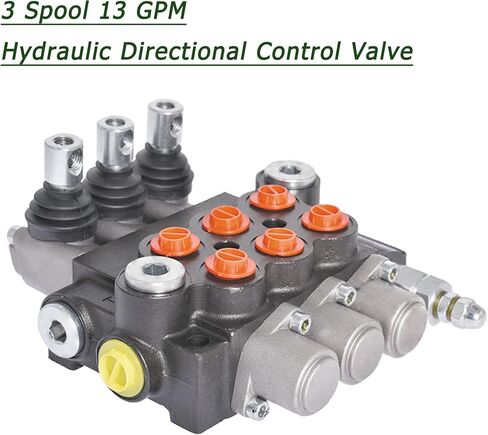 3 بكرات 13 GPM صمام التحكم الاتجاهي الهيدروليكي، 3600 PSI SAE Ports صمام هيدروليكي مزدوج التمثيل مع عصا التحكم in Saudi Arabia