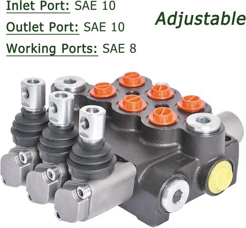 3 بكرات 13 GPM صمام التحكم الاتجاهي الهيدروليكي، 3600 PSI SAE Ports صمام هيدروليكي مزدوج التمثيل مع عصا التحكم in Saudi Arabia