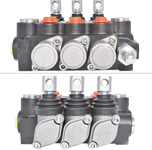 3 بكرات 13 GPM صمام التحكم الاتجاهي الهيدروليكي، 3600 PSI SAE Ports صمام هيدروليكي مزدوج التمثيل مع عصا التحكم in Saudi Arabia