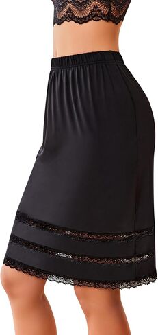 Avidlove Half Slips for Women Underskirt Dress Extender Lace Trim Knee Length Short Skirt in Saudi Arabia