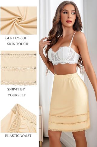 Avidlove Half Slips for Women Underskirt Dress Extender Lace Trim Knee Length Short Skirt in Saudi Arabia