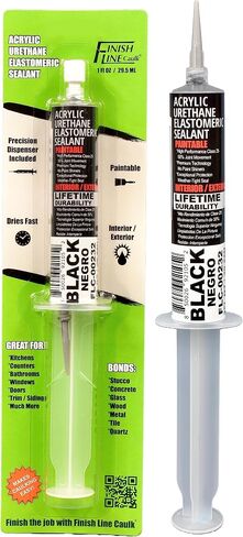 Finish Line Acrylic Urethane Elastomeric Sealant Pre-Filled Precision Caulk Gun One Ounce Tube Single (Black, FLCPREFILL, 1, 00232) in Saudi Arabia