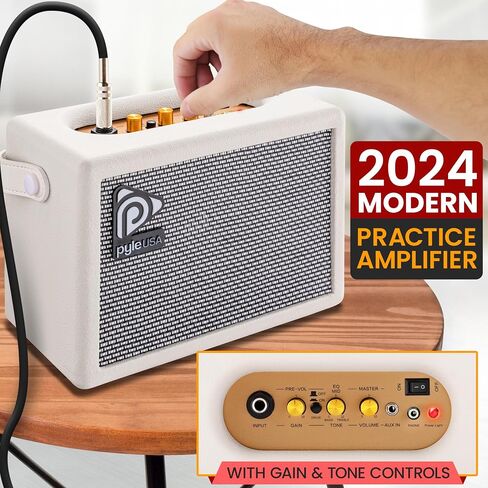 Pyle Heavy Metal EG Fire Electric Guitar Axe w/ Amplifier Kit, Full Size Instrument w/ Practice Amp & Accessories, White Matte in Kuwait