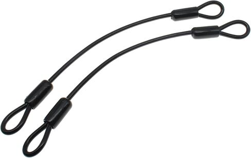 FDXGYH 4 Pcs 12 Inch Heavy Duty Steel Loop Cable Braided Stainless Steel PVC Coated Safety Wire Rope for Outdoor Travel Home Hanging Transport [5mm Thickness] in Saudi Arabia