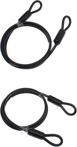 FDXGYH 4 Pcs 12 Inch Heavy Duty Steel Loop Cable Braided Stainless Steel PVC Coated Safety Wire Rope for Outdoor Travel Home Hanging Transport [5mm Thickness] in Saudi Arabia