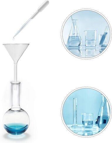 قمع مسحوق الكيمياء، قمع قصير الجذع، مجموعة قمع زجاجي، أدوات زجاجية للمختبرات 45 مم، 50 مم، 75 مم، 100 مم (4 قطع) أدوات زجاجية للمختبر، قمع منفصل، أدوات زجاجية in Kuwait