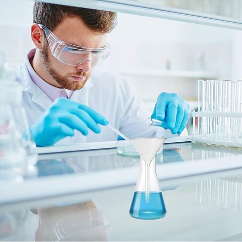 قمع مسحوق الكيمياء، قمع قصير الجذع، مجموعة قمع زجاجي، أدوات زجاجية للمختبرات 45 مم، 50 مم، 75 مم، 100 مم (4 قطع) أدوات زجاجية للمختبر، قمع منفصل، أدوات زجاجية in Kuwait