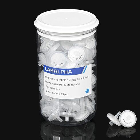 Syringe Filters PTFE 100 Pack Lab Filters Pore Size Hydrophobic Filtration (13mm 0.22μm) in Saudi Arabia