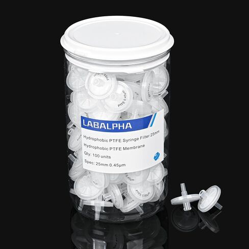 Syringe Filters PTFE 100 Pack Lab Filters Pore Size Hydrophobic Filtration (13mm 0.22μm) in Saudi Arabia