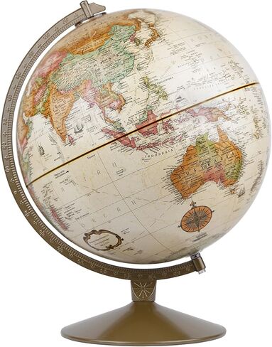 Replogle Globes Franklin World Globe، محيط عتيق، قطر 30.48 سم، أكثر من 4000 اسم مكان in Kuwait