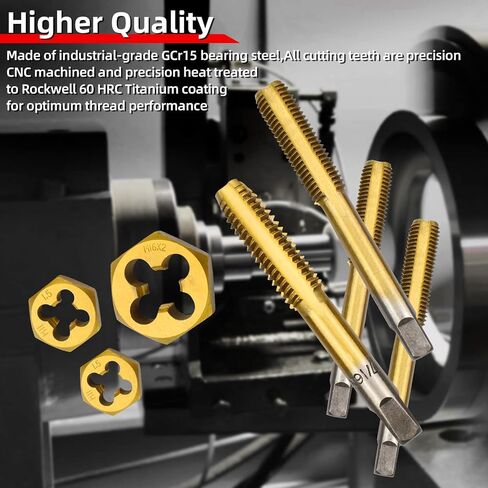 Tap and Die Set Bearing Steel & Titanium Coated (86 Piece Set with Metal Storage Case) Metric & SAE Sizes for Internal and External Threading Tapping repair… in Saudi Arabia