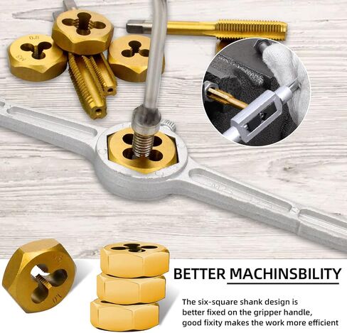 Tap and Die Set Bearing Steel & Titanium Coated (86 Piece Set with Metal Storage Case) Metric & SAE Sizes for Internal and External Threading Tapping repair… in Saudi Arabia