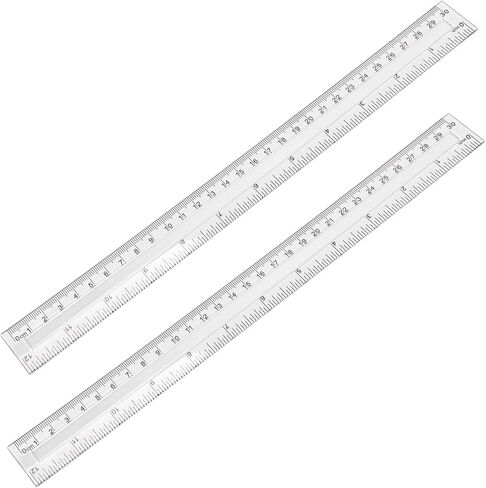 2 Pack 6 inch Clear Plastic Ruler Straight Shatterproof Transparent Rulers for Office Supply (Clear) in Saudi Arabia