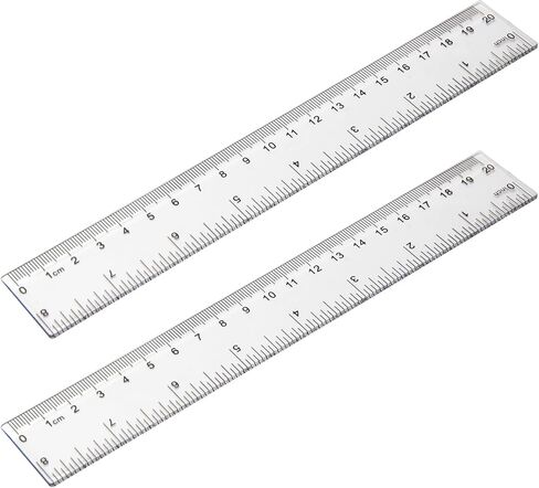 2 Pack 6 inch Clear Plastic Ruler Straight Shatterproof Transparent Rulers for Office Supply (Clear) in Saudi Arabia
