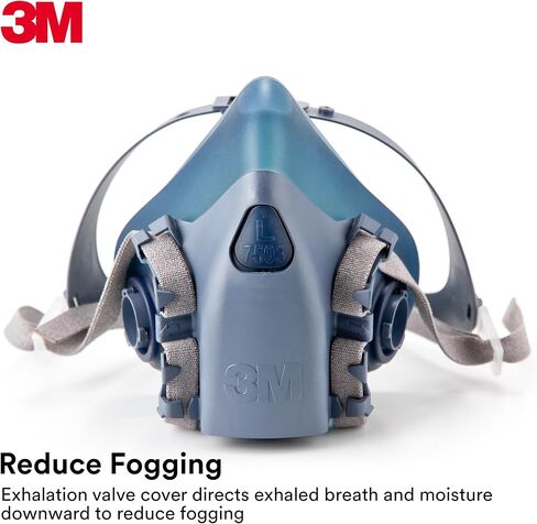 جهاز تنفس نصف قابل لإعادة الاستخدام 3M 7502، NIOSH، صمام تدفق بارد 3M، متوافق مع الهواء المزدوج الموفر من شركة الطيران، تعليق منسدل متكامل، وصلات حربة، للتعامل مع المواد الكيميائية، الطلاء، متوسط in Saudi Arabia
