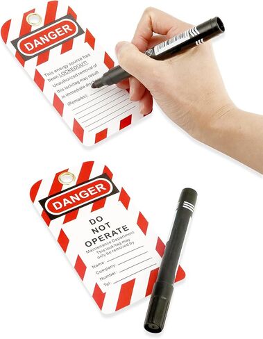 QWORK Lockout Tagout Station with Loto Kits, Electrical Safety Loto Kit, Includes 6 pcs Safety Padlock, Lockout Station, 2 Pcs Hasp, 32 Pcs Tags & 20 Pcs Zip Ties, for Industrial, Electric Power in Kuwait