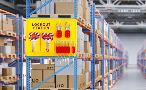 QWORK Lockout Tagout Station with Loto Kits, Electrical Safety Loto Kit, Includes 6 pcs Safety Padlock, Lockout Station, 2 Pcs Hasp, 32 Pcs Tags & 20 Pcs Zip Ties, for Industrial, Electric Power in Kuwait