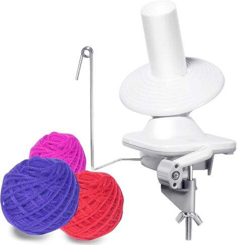 Yarn Ball Winder, Yarn Swift and Ball Winder, Needlecraft Hand Operated Yarn Ball Winder, Large Capacity, Easy to Set Up and Use, Sturdy Handle with Tabletop Clamp, Knitting Supplies in Kuwait