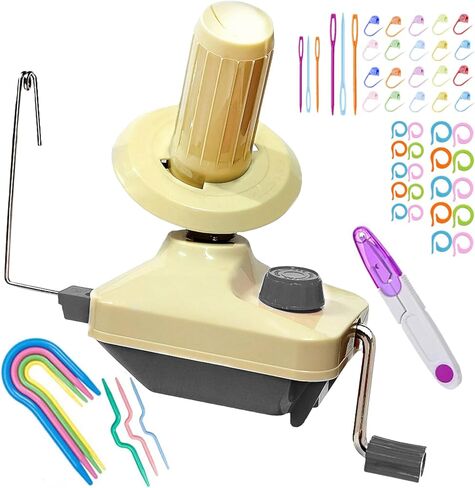 Yarn Ball Winder, Convenient Yarn Winder for Yarn,Yarn Swift and Ball Winder Combo with Easy Installation for Yarn Storage + 53 Pieces Stitch Knitting Needles + 1 Pieces Scissors(Grey) in Kuwait
