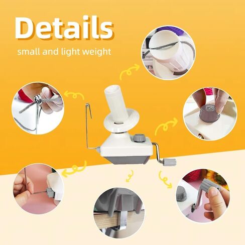 Yarn Ball Winder, Convenient Yarn Winder for Yarn,Yarn Swift and Ball Winder Combo with Easy Installation for Yarn Storage + 53 Pieces Stitch Knitting Needles + 1 Pieces Scissors(Grey) in Kuwait