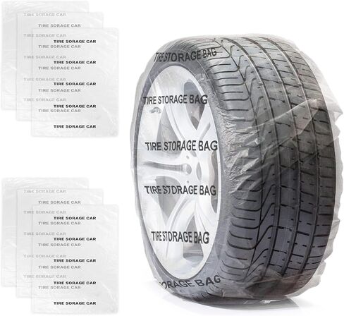 أكياس تخزين الإطارات الشفافة من APQ حتى إطارات مقاس 19 بوصة. 100 عبوة من حقيبة تخزين الإطارات من البولي إيثيلين سعة 1.5 مل. أكياس الإطارات البلاستيكية المقاومة للماء. حافظات حقائب الإطارات شديدة التحمل للسيارة والدراجة وعجلات الدراجات in Kuwait