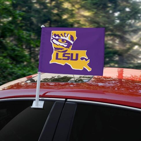 علم شاحنة سيارة LSU Tiger State Mark مع مشبك نافذة على حامل العمود in Saudi Arabia