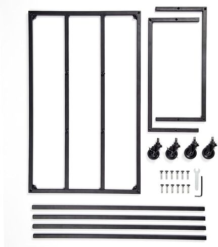 تخزين تسجيلات الفينيل يحمل ما يصل إلى 150 رطلًا، حامل سجل متنقل بعجلات، تخزين الألبوم لسجلات الفينيل، تخزين Lp حديد أسود in Kuwait