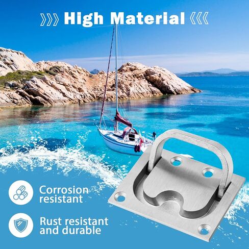 316 Stainless Steel Hatch Pull Flush Lift Boat Ring Hatches Pull Handle with Mount Screws for Boat Deck Hatch Handle and Home Furniture Recessed Handle etc in Saudi Arabia