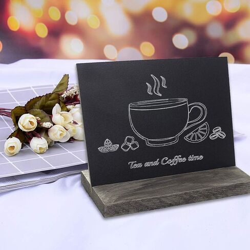 5 × 6 بوصات لافتات سبورة صغيرة، علامات سبورة خشبية عتيقة على سطح الطاولة مع قطعتين ممحاة سبورة و3 قطع لافتات تعليق سبورة، مجموعة من 10 مثالية لحفلات الزفاف، وأرقام الطاولات، ولوحات الرسائل، وديكور الحفلات in Kuwait