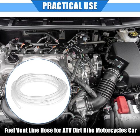 Fuel Vent Line Hose, 0.2"x197" 5mm x 5m Gas Line Petrol Hose Tube Universal for ATV Dirt Bike Go Kart Durable Polyurethane Black in Kuwait