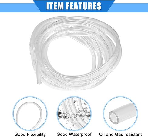 Fuel Vent Line Hose, 0.2"x197" 5mm x 5m Gas Line Petrol Hose Tube Universal for ATV Dirt Bike Go Kart Durable Polyurethane Black in Kuwait