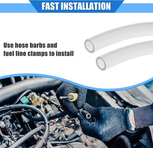 Fuel Vent Line Hose, 0.2"x197" 5mm x 5m Gas Line Petrol Hose Tube Universal for ATV Dirt Bike Go Kart Durable Polyurethane Black in Kuwait