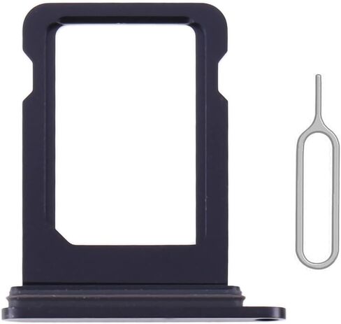 SIM Card Tray Holder Slot Replacement for iPhone 12 (Black) with Waterproof Rubber Ring and Eject Pin (Single Sim Version) in Saudi Arabia
