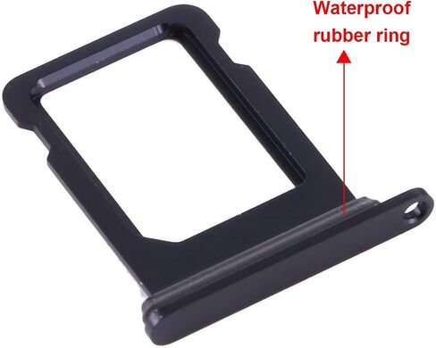 SIM Card Tray Holder Slot Replacement for iPhone 12 (Black) with Waterproof Rubber Ring and Eject Pin (Single Sim Version) in Saudi Arabia