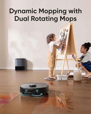 eufy X9 Pro CleanerBot with MopMaster™ Adaptive Pressure Cleaning, 2 Rotating Mops, Carpet Detection with 12 mm Auto-Lifting Mops, Auto-Clean Station, 5,500 Pa Suction (Renewed) in Saudi Arabia