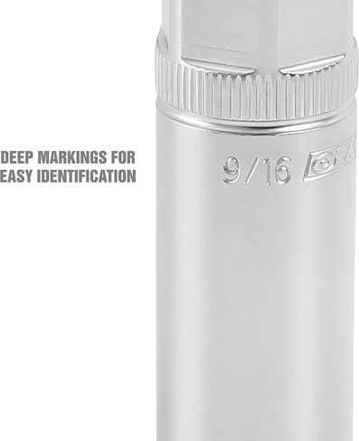 OEMTOOLS 22891 3/8 Drive Magnetic Spark Plug Socket Set, Contains 5/8" (16 mm), 9/16", and 13/16" 6 Point Deep Sockets, Fits Most Car Spark Plugs in Saudi Arabia