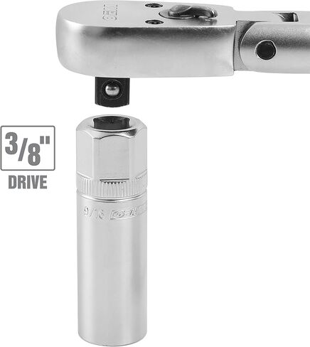 OEMTOOLS 22891 3/8 Drive Magnetic Spark Plug Socket Set, Contains 5/8" (16 mm), 9/16", and 13/16" 6 Point Deep Sockets, Fits Most Car Spark Plugs in Saudi Arabia