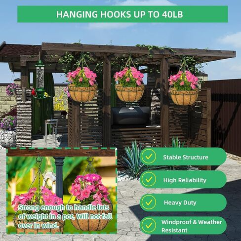 30 قطعة من خطافات الإضاءة لمصابيح الخيط في الهواء الطلق، مشبك أمان لخطافات شماعات مقاومة للرياح، وخطاف للعين لتعليق النباتات، وأضواء الكريسماس وأضواء الفناء، 2.2 بوصة، أسود in Kuwait