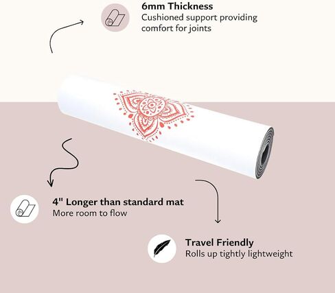 TPE Yoga Mat - Artist Designed, Premium eco friendly mats, Non Slip, Non toxic, Great For Regular & Hot Yoga, Pilates and Workouts (72 inch x 24 inch x 6mm thick) in Saudi Arabia