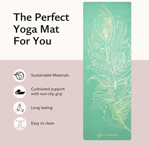TPE Yoga Mat - Artist Designed, Premium eco friendly mats, Non Slip, Non toxic, Great For Regular & Hot Yoga, Pilates and Workouts (72 inch x 24 inch x 6mm thick) in Saudi Arabia