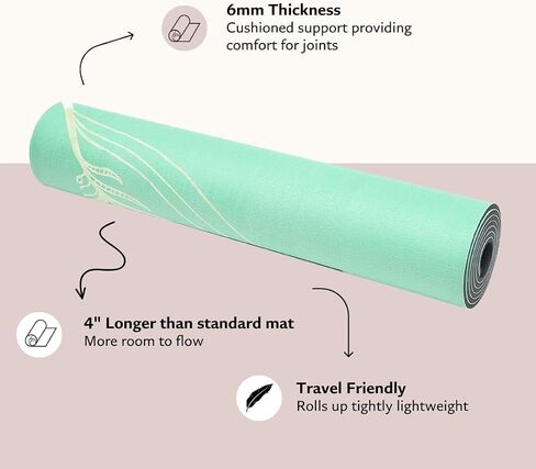 TPE Yoga Mat - Artist Designed, Premium eco friendly mats, Non Slip, Non toxic, Great For Regular & Hot Yoga, Pilates and Workouts (72 inch x 24 inch x 6mm thick) in Saudi Arabia