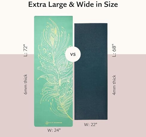TPE Yoga Mat - Artist Designed, Premium eco friendly mats, Non Slip, Non toxic, Great For Regular & Hot Yoga, Pilates and Workouts (72 inch x 24 inch x 6mm thick) in Saudi Arabia
